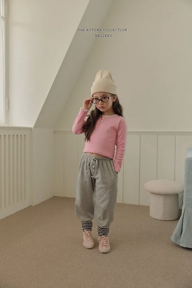 Melikey - Korean Children Fashion - #toddlerclothing - Button Jogger Pants - 12