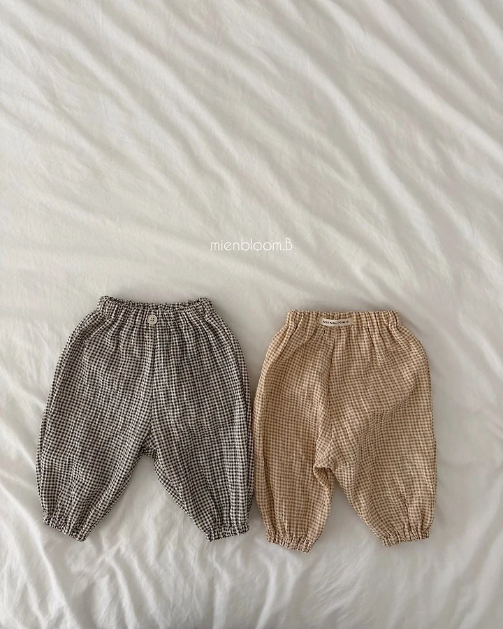 Mienbloom B - Korean Baby Fashion - #babyboutique - Bebe Check Jogger Pants