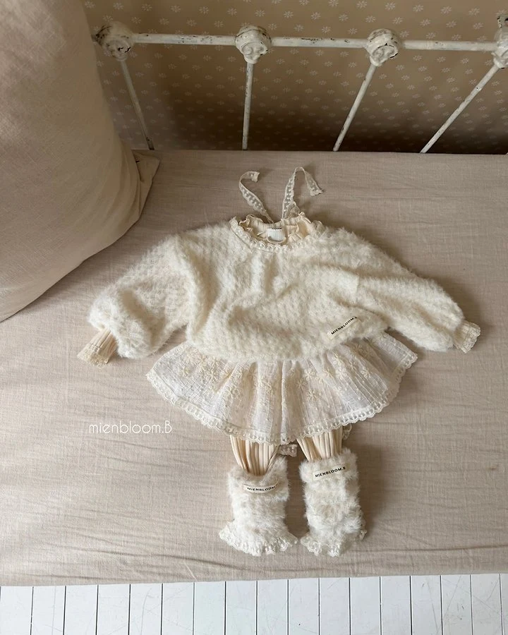 Mienbloom B - Korean Baby Fashion - #babyboutique - Bebe Lace Rib Leggings - 9