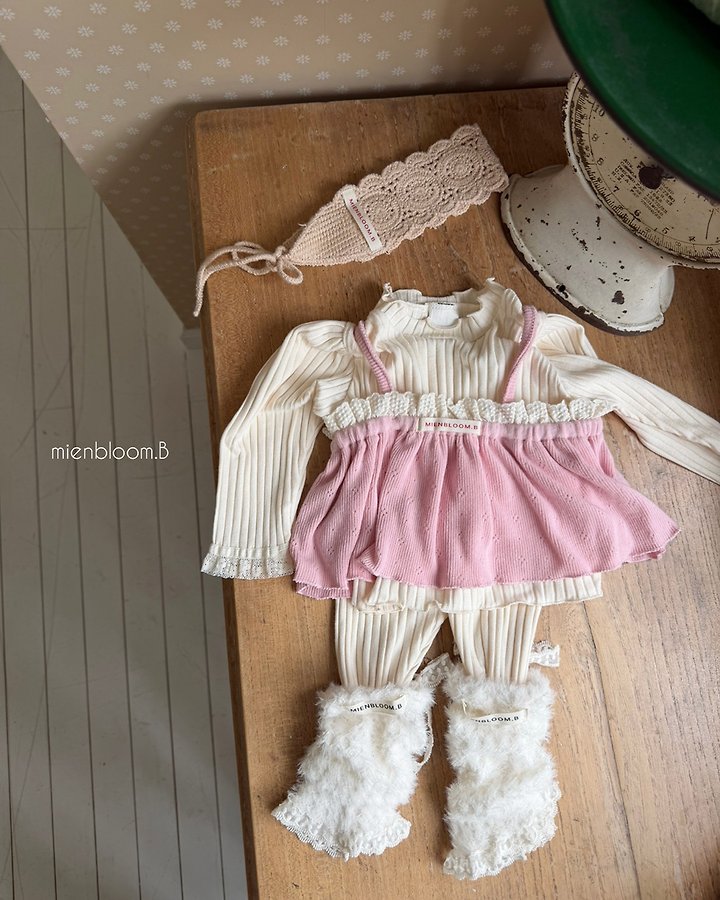 Mienbloom B - Korean Baby Fashion - #babyboutique - Bebe Lace Rib Tee - 7