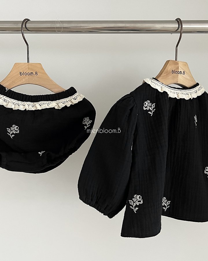 Mienbloom B - Korean Baby Fashion - #babyboutique - Bebe Rose Embroidered Bloomers - 8