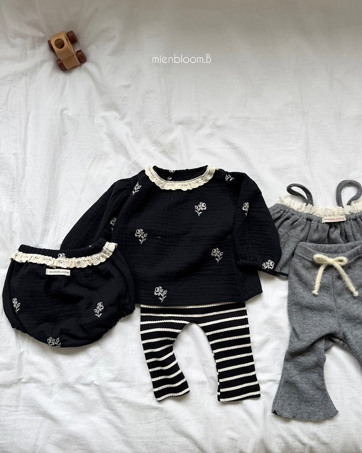 Mienbloom B - Korean Baby Fashion - #babyboutique - Bebe Rose Embroidered Bloomers - 9