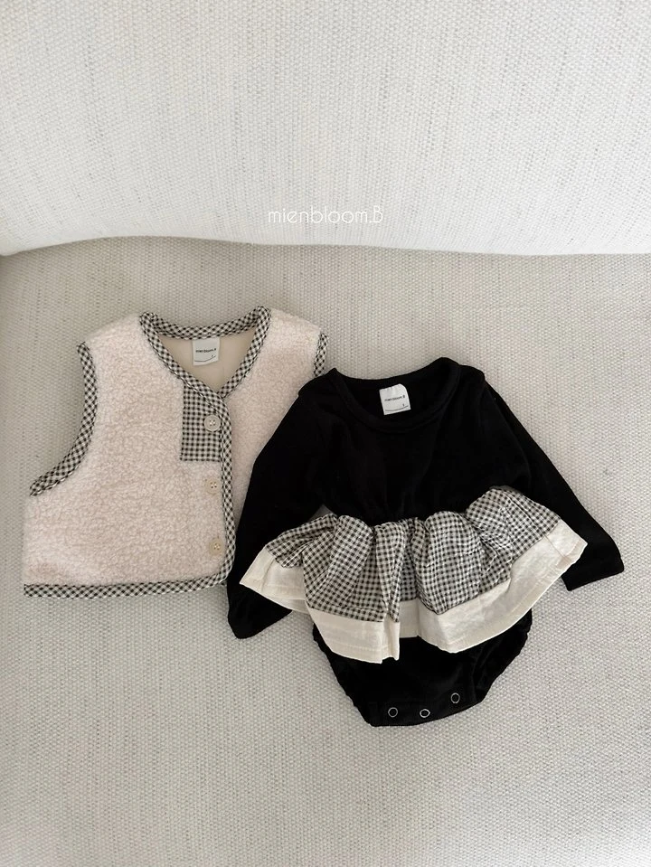 Mienbloom B - Korean Baby Fashion - #babyboutique - Bebe Check Rib Suit - 12