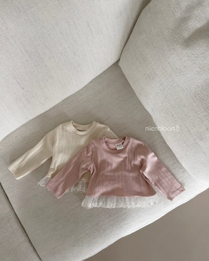 Mienbloom B - Korean Baby Fashion - #babyboutiqueclothing - Bebe Heart Lace Tee