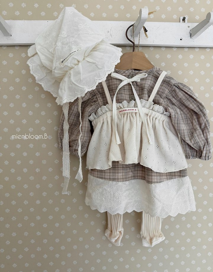 Mienbloom B - Korean Baby Fashion - #babyboutiqueclothing - Bebe Check Lace One-piece - 7