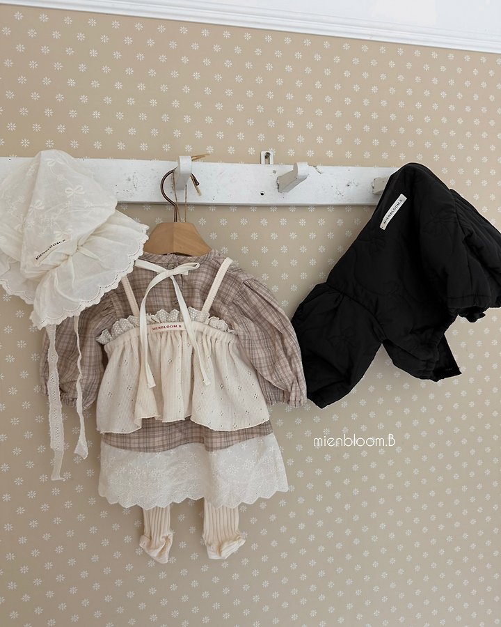 Mienbloom B - Korean Baby Fashion - #babyclothing - Bebe Check Lace One-piece - 8