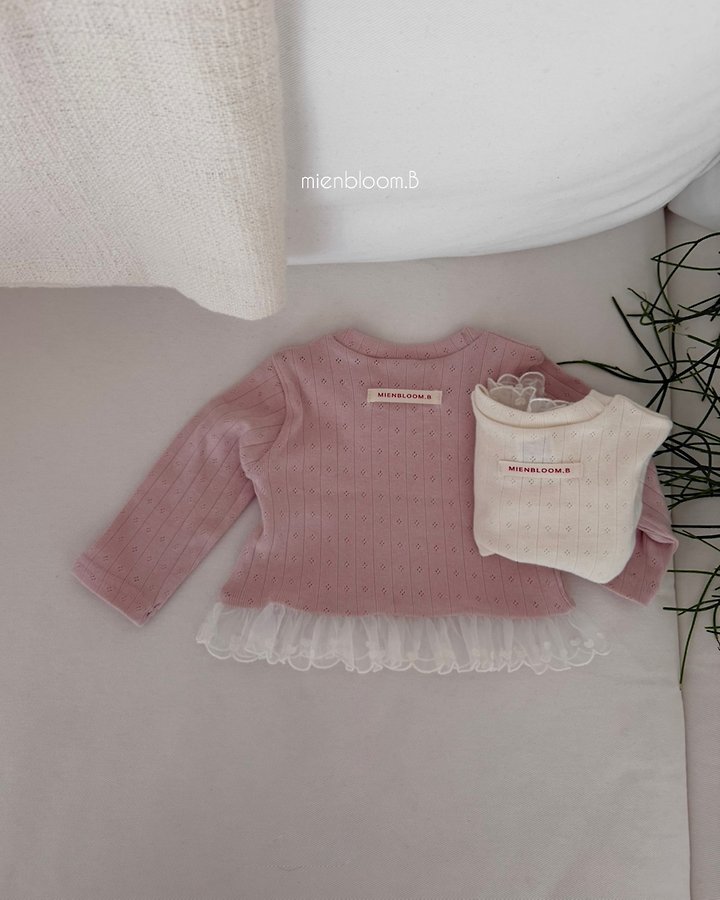 Mienbloom B - Korean Baby Fashion - #babyfashion - Bebe Heart Lace Tee - 3