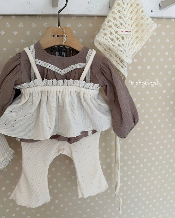 Mienbloom B - Korean Baby Fashion - #babyfashion - Bebe Knit Bootcut Pants - 8