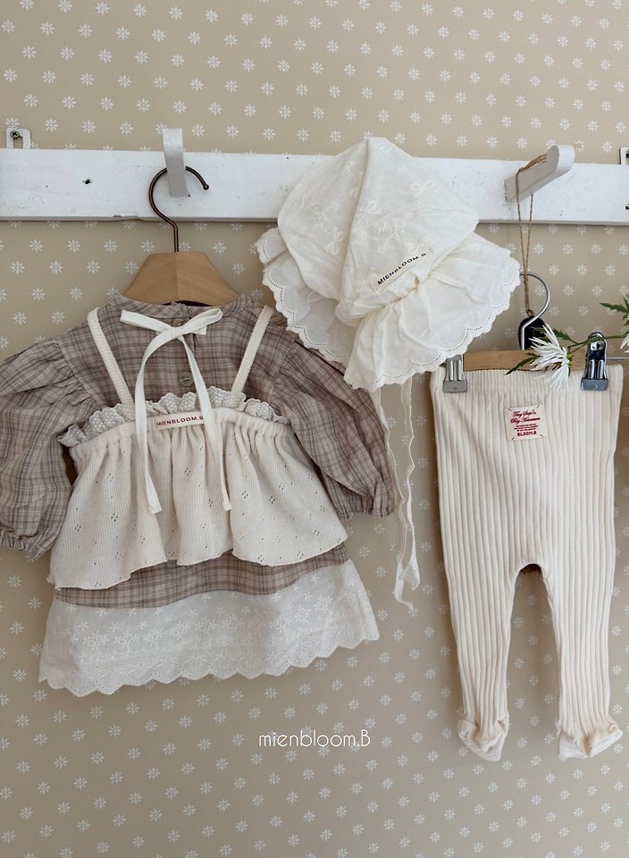 Mienbloom B - Korean Baby Fashion - #babyfashion - Bebe Check Lace One-piece - 9