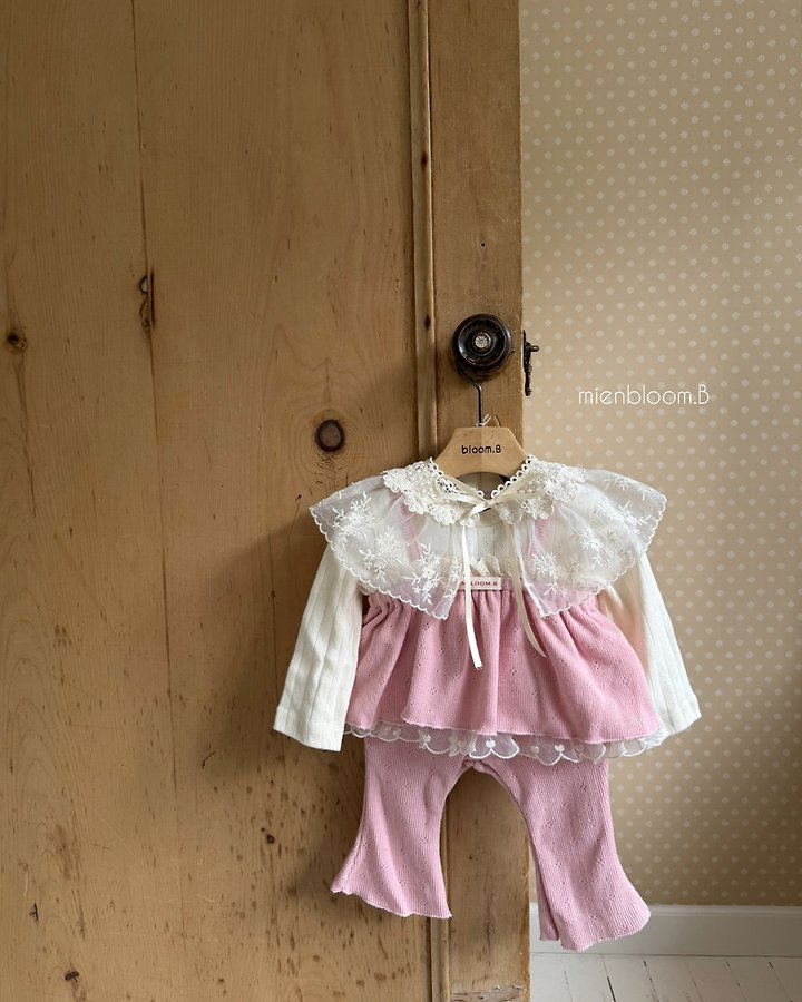 Mienbloom B - Korean Baby Fashion - #babyfever - Bebe Floral Lace Cape - 5