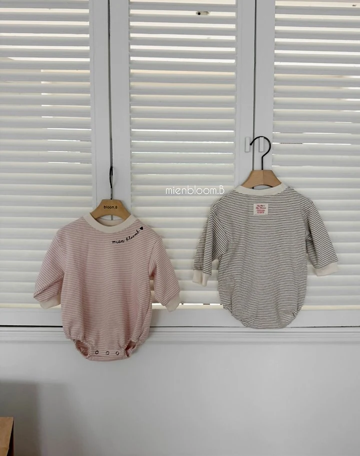 Mienbloom B - Korean Baby Fashion - #babyfever - Bebe Natural Stripe Suit - 2