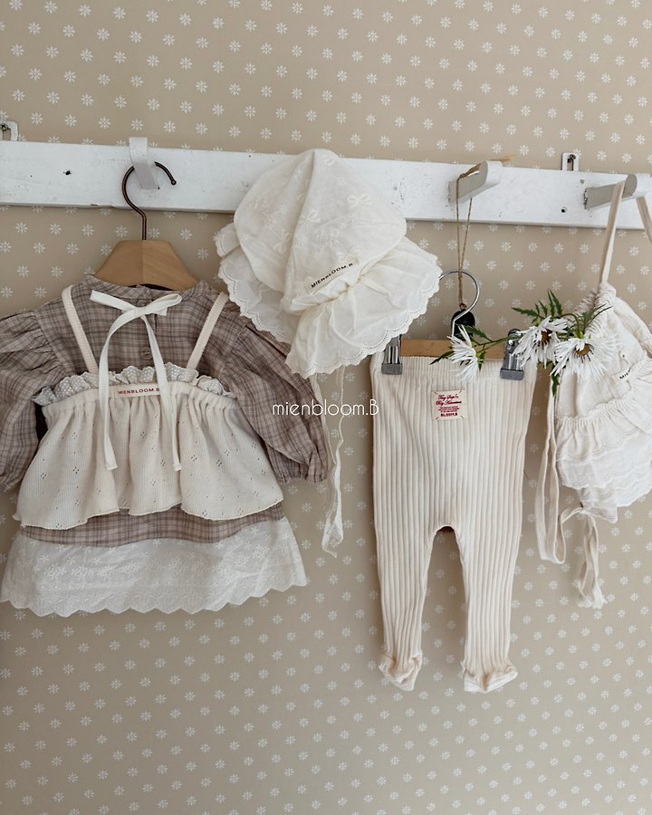 Mienbloom B - Korean Baby Fashion - #babygirlfashion - Bebe Check Lace One-piece - 11