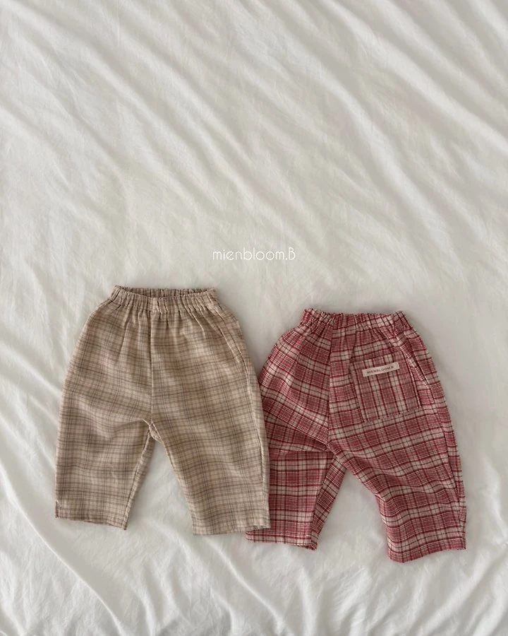 Mienbloom B - Korean Baby Fashion - #babylifestyle - Bebe Check Pants