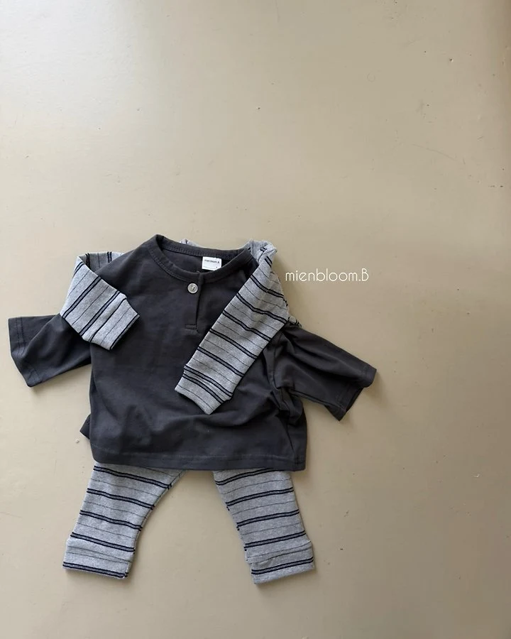 Mienbloom B - Korean Baby Fashion - #babylifestyle - Bebe Button Tee - 10