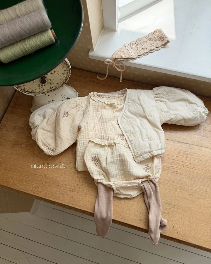 Mienbloom B - Korean Baby Fashion - #babyoninstagram - Bebe Ribbon Embroidered Jacket - 10