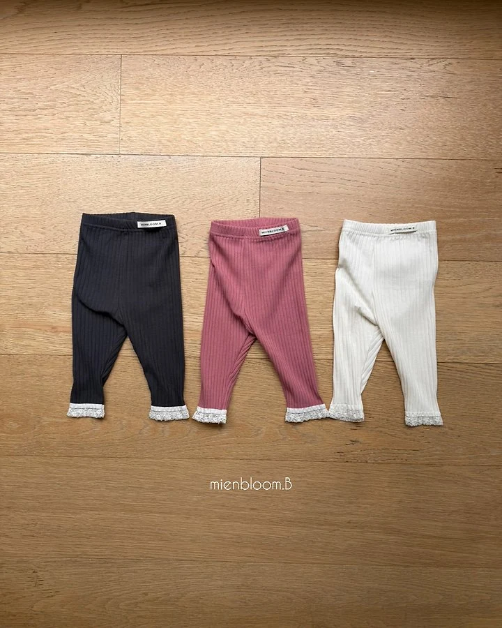 Mienbloom B - Korean Baby Fashion - #babyoninstagram - Bebe Lace Rib Leggings