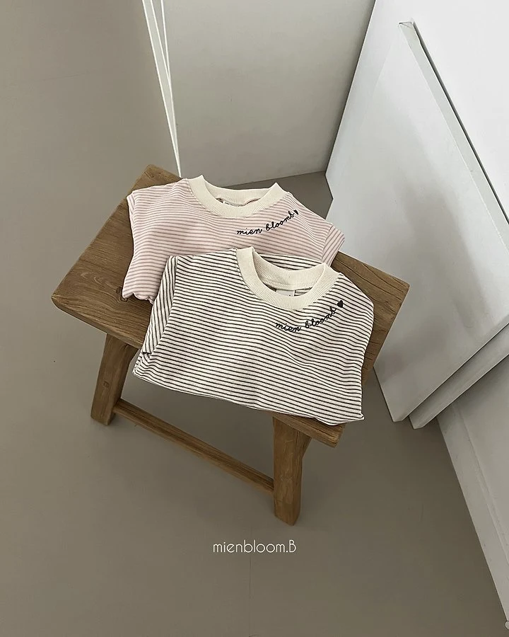 Mienbloom B - Korean Baby Fashion - #babyoninstagram - Bebe Natural Stripe Suit - 5