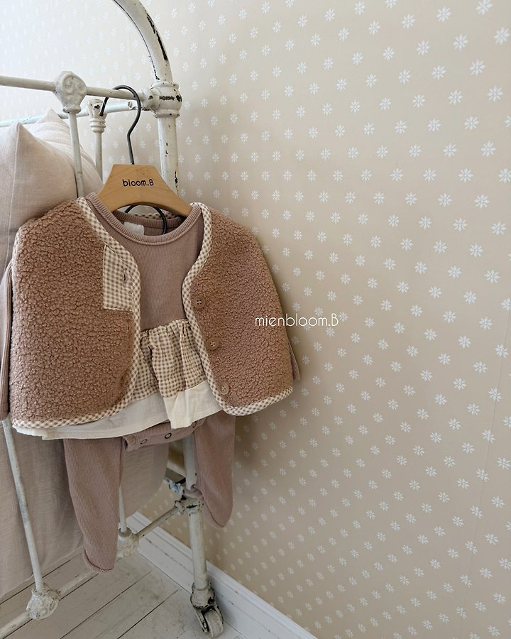 Mienbloom B - Korean Baby Fashion - #babylifestyle - Bebe Check Rib Suit - 4