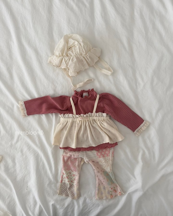 Mienbloom B - Korean Baby Fashion - #babyootd - Bebe Patch Bootcut Pants - 5