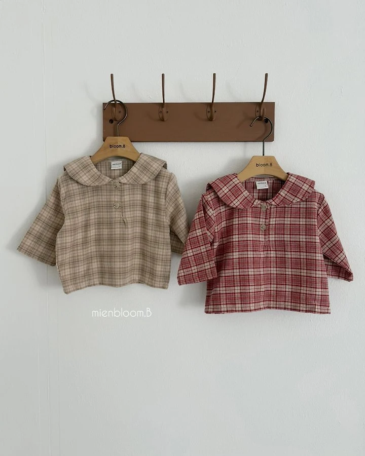 Mienbloom B - Korean Baby Fashion - #babyootd - Bebe Check Shirt