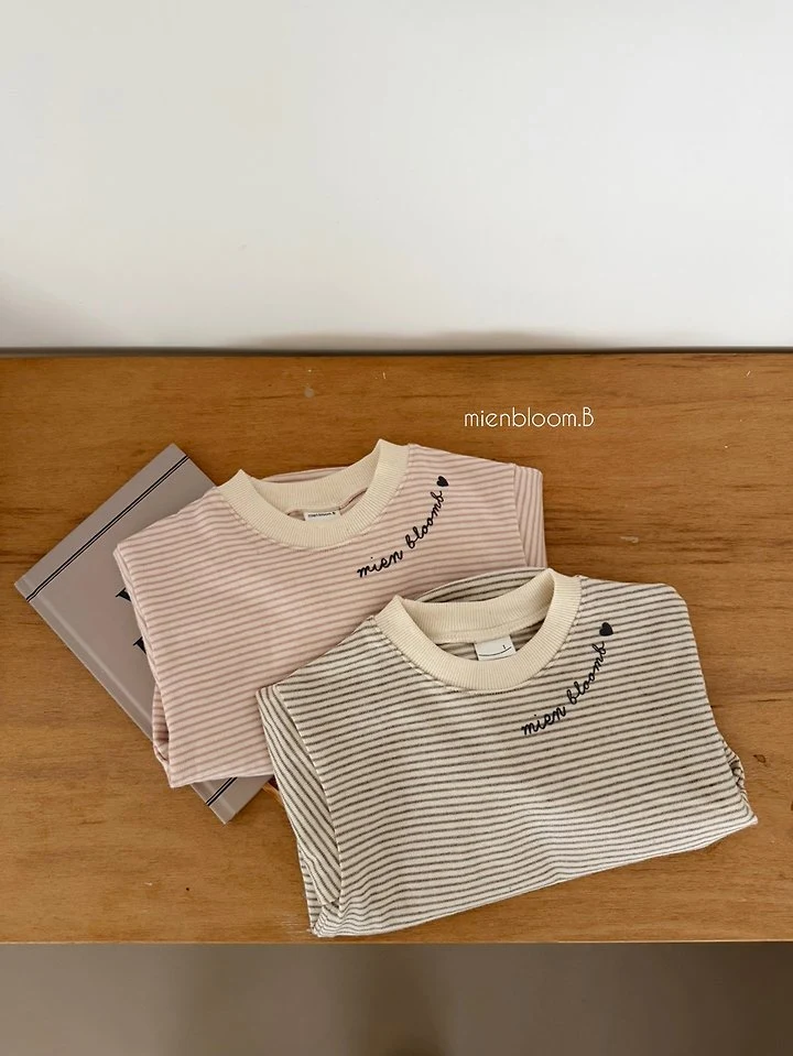 Mienbloom B - Korean Baby Fashion - #babyootd - Bebe Natural Stripe Suit - 6