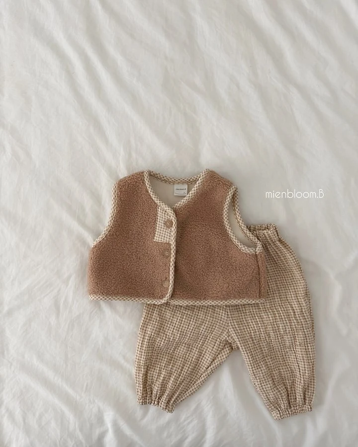 Mienbloom B - Korean Baby Fashion - #babyoutfit - Bebe Check Jogger Pants - 10