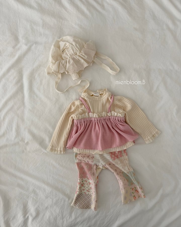 Mienbloom B - Korean Baby Fashion - #babyoutfit - Bebe Patch Bootcut Pants - 6