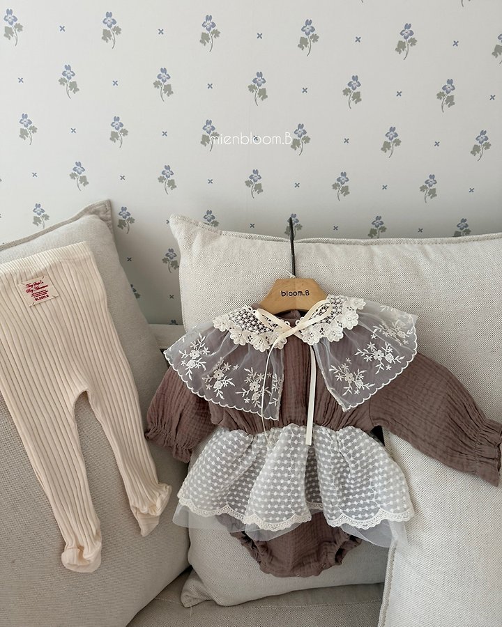 Mienbloom B - Korean Baby Fashion - #babyoutfit - Bebe Floral Lace Cape - 10