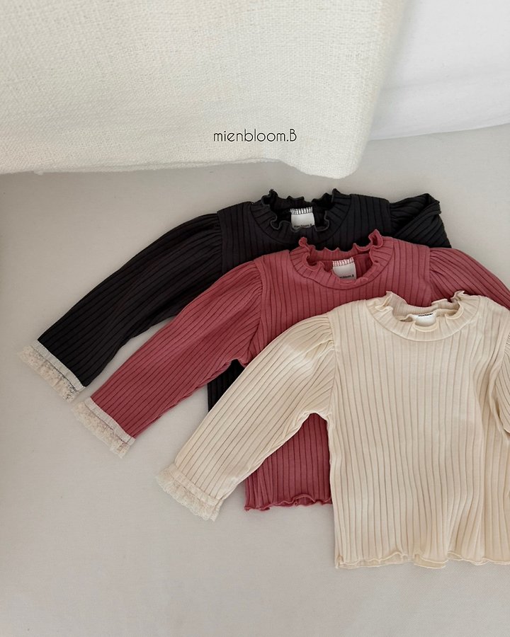 Mienbloom B - Korean Baby Fashion - #babyoutfit - Bebe Lace Rib Tee - 2