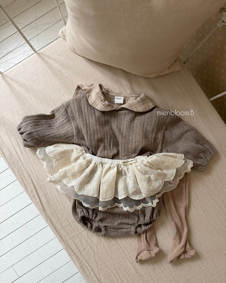 Mienbloom B - Korean Baby Fashion - #babyoutfit - Bebe Scallop Mesh Skirt - 11