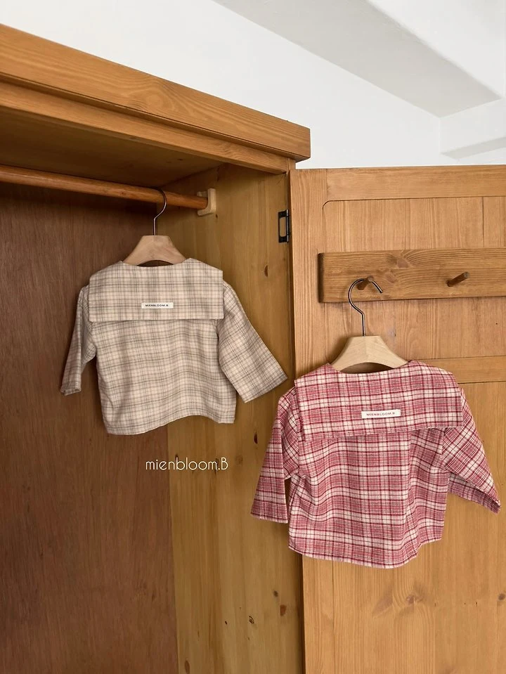 Mienbloom B - Korean Baby Fashion - #babyoutfit - Bebe Check Shirt - 3