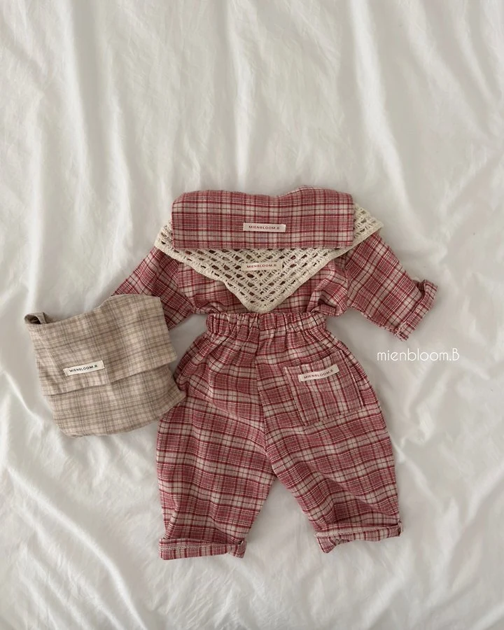 Mienbloom B - Korean Baby Fashion - #babywear - Bebe Check Pants - 6