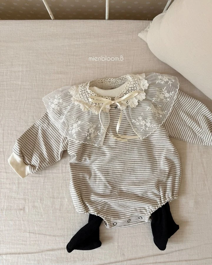 Mienbloom B - Korean Baby Fashion - #onlinebabyboutique - Bebe Natural Stripe Suit - 10