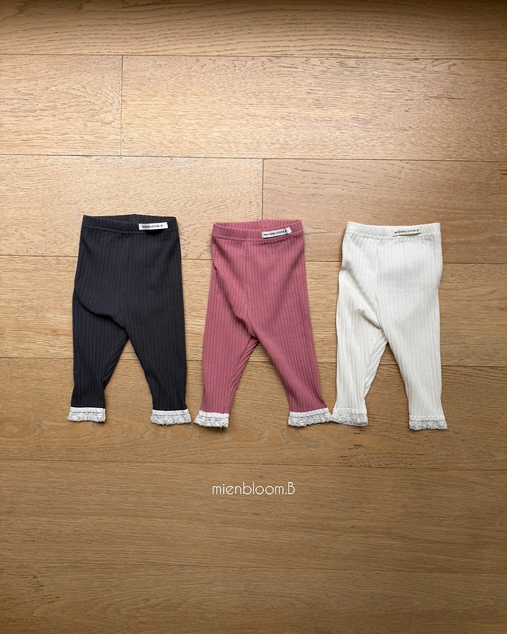 Mienbloom B - Korean Children Fashion - #Kfashion4kids - Kids Lace Rib Leggings
