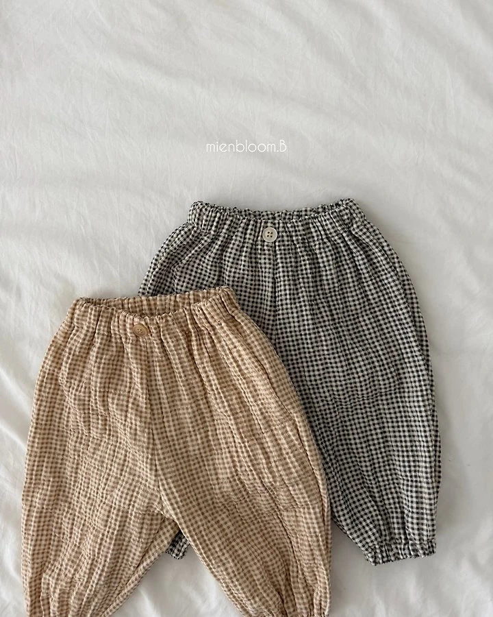 Mienbloom B - Korean Children Fashion - #childrensboutique - Kids Check Jogger Pants - 2