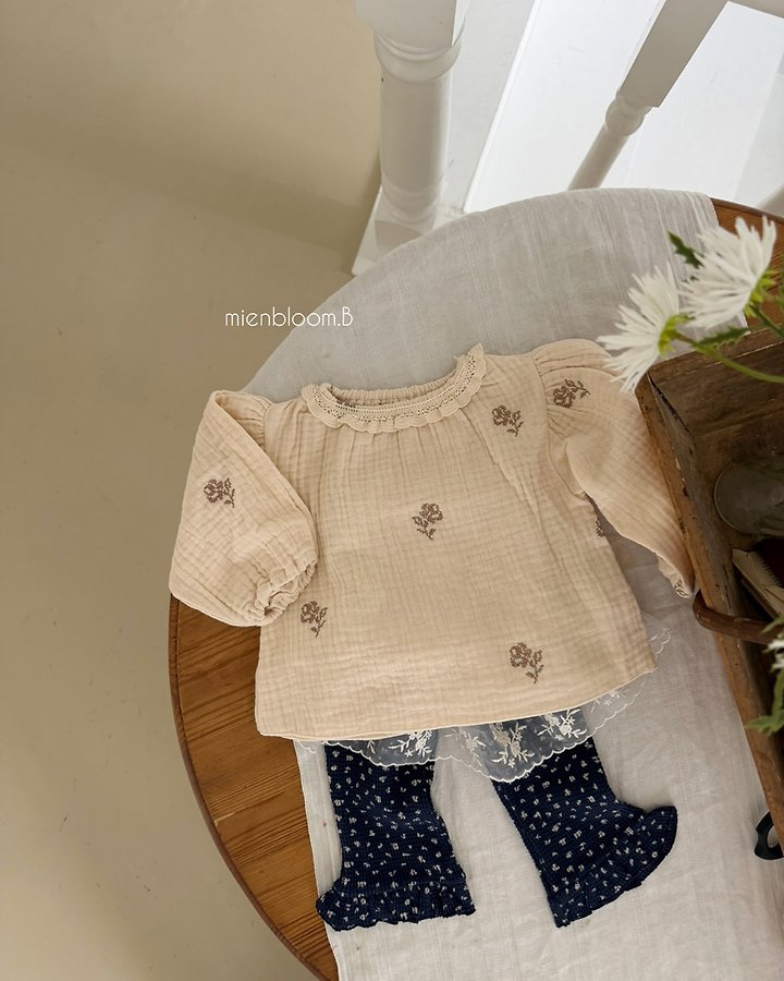 Mienbloom B - Korean Children Fashion - #designkidswear - Kids Rose Embroidered Blouse - 9