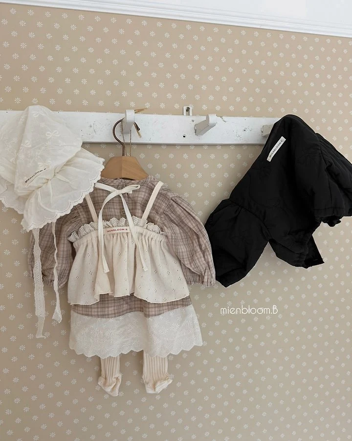 Mienbloom B - Korean Children Fashion - #designkidswear - Kids Check Lace One-piece - 8