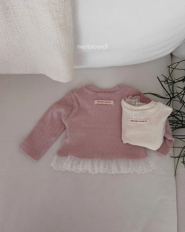 Mienbloom B - Korean Children Fashion - #fashionkids - Kids Heart Lace Tee - 3