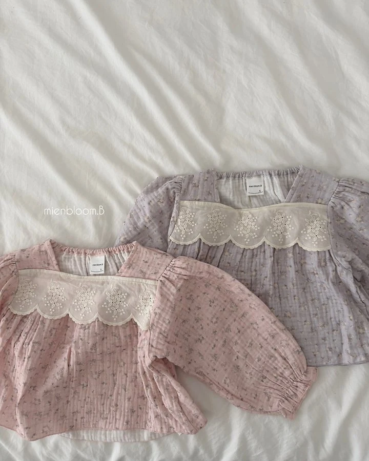 Mienbloom B - Korean Children Fashion - #kidsshorts - Kids Lala Floral Blouse - 3
