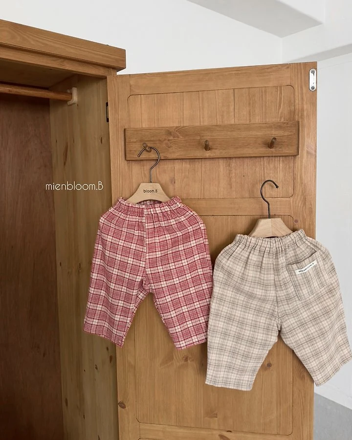 Mienbloom B - Korean Children Fashion - #littlefashionista - Kids Check Pants - 3