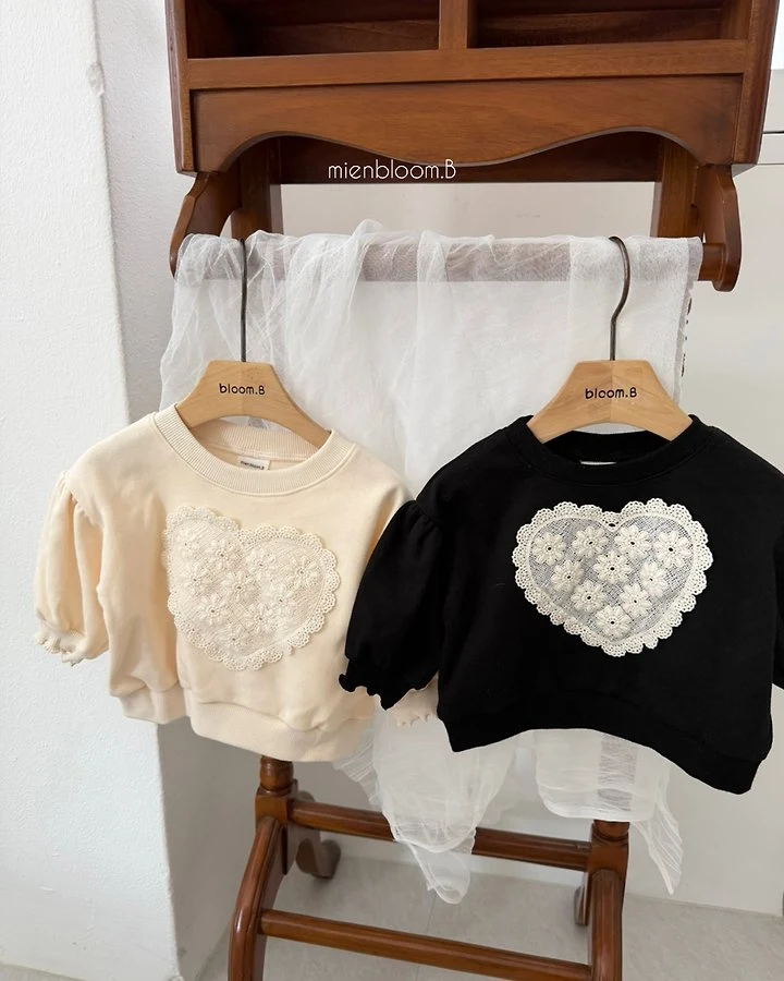 Mienbloom B - Korean Children Fashion - #prettylittlegirls - Kids Heart Sweatshirt - 3