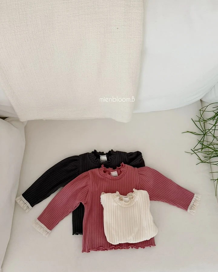 Mienbloom B - Korean Children Fashion - #prettylittlegirls - Kids Lace Rib Tee - 3