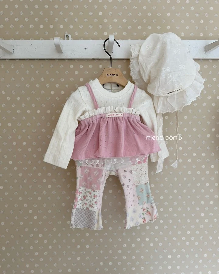 Mienbloom B - Korean Children Fashion - #todddlerfashion - Kids Heart Lace Tee - 12