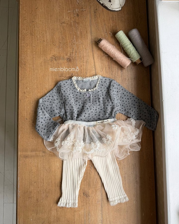 Mienbloom B - Korean Children Fashion - #toddlerclothing - Kids Lace Rib Leggings - 7