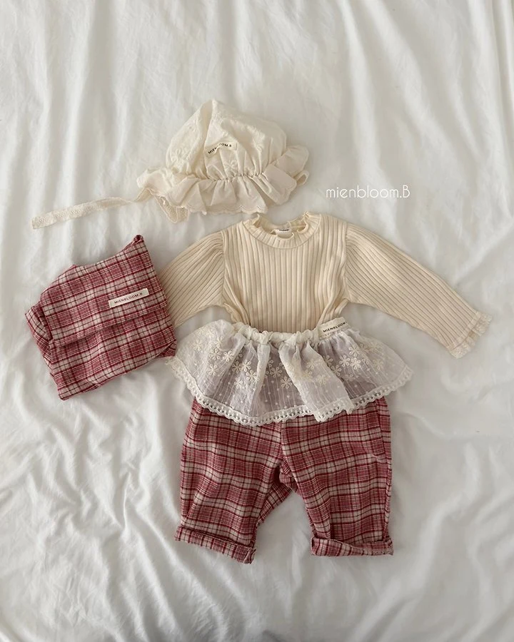 Mienbloom B - Korean Children Fashion - #toddlerclothing - Kids Check Pants - 8