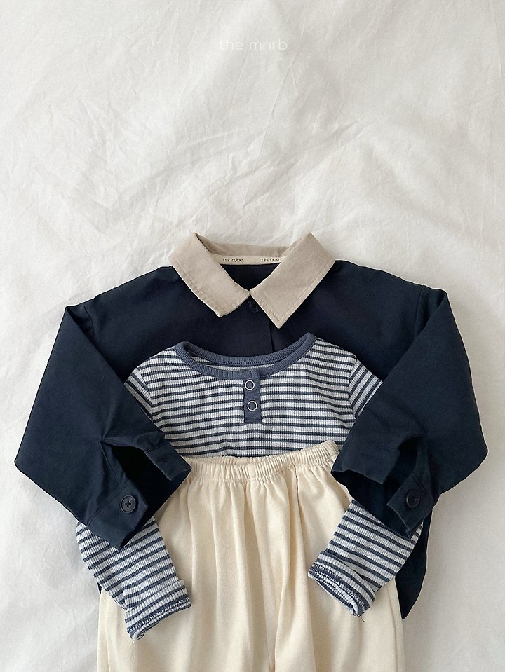 Mini Robe - Korean Baby Fashion - #babyboutique - Eddie Stripe Henley Tee - 12