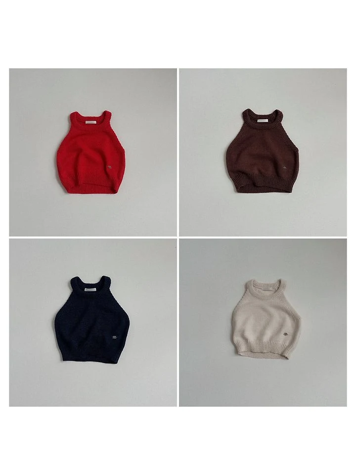 Mini Robe - Korean Baby Fashion - #babyboutiqueclothing - Halter Neck Knit Top - 5