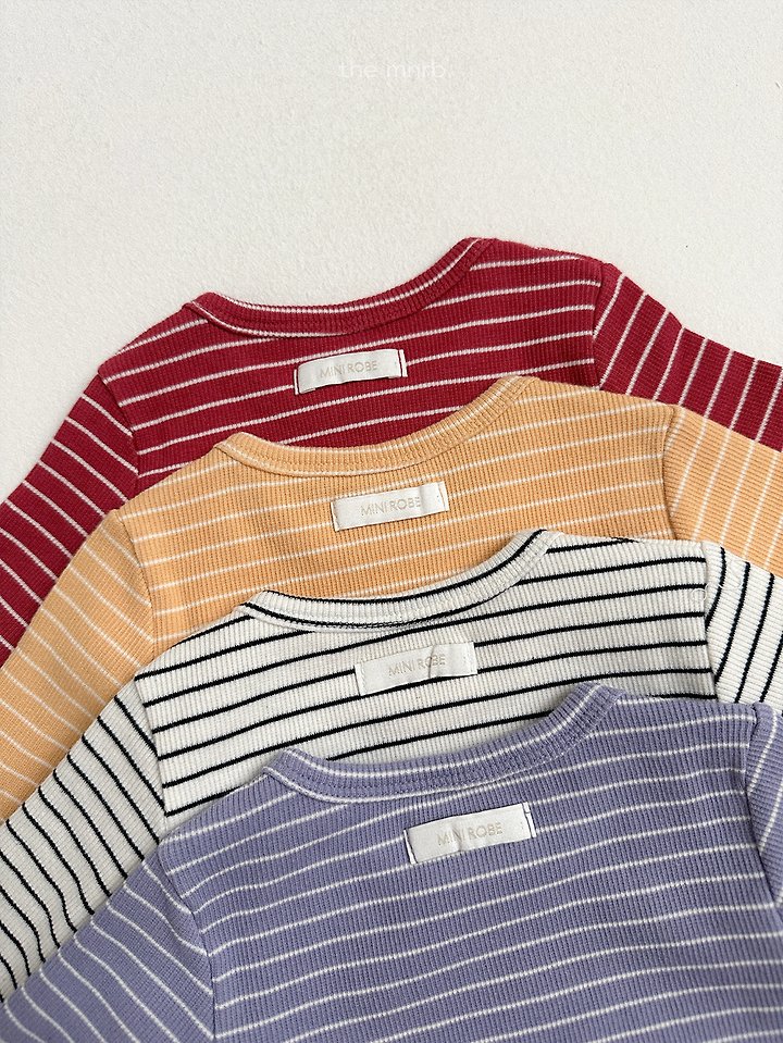 Mini Robe - Korean Baby Fashion - #babyboutiqueclothing - Round Stripe Long Sleeve Tee - 4