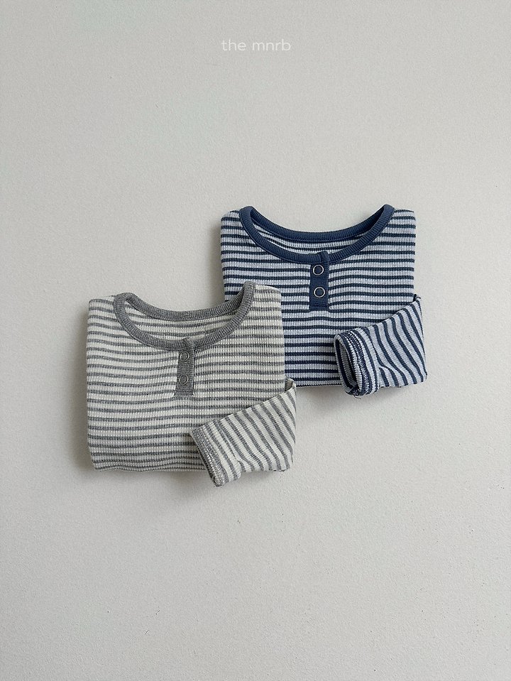 Mini Robe - Korean Baby Fashion - #babyfever - Eddie Stripe Henley Tee
