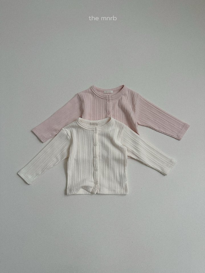 Mini Robe - Korean Baby Fashion - #babyfever - Eyelet Cardigan - 3